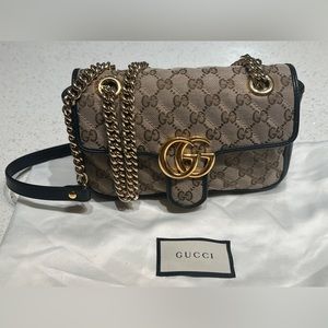 Gucci Monogram Matelasse Diagonal GG Marmont Shoulder Bag 446744. Reposhing!